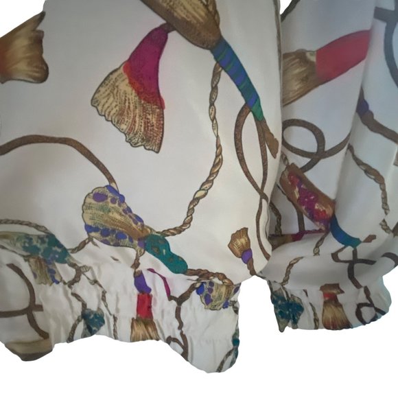 Bocoo Women's Silk Jacket Size XL Crazy Pattern Baroque Rainbow 80s Vintage 1984 - Picture 9 of 12